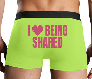 I Love Being Shared - Neon Yellow Boxer Brief