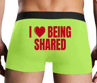 I Love Being Shared - Neon Yellow Boxer Brief