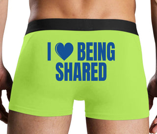 I Love Being Shared - Neon Yellow Boxer Brief