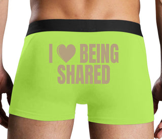 I Love Being Shared - Neon Yellow Boxer Brief