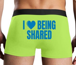 I Love Being Shared - Neon Yellow Boxer Brief