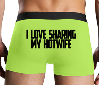 I Love To Share My Hotwife - Neon Yellow Boxer Brief
