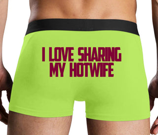 I Love To Share My Hotwife - Neon Yellow Boxer Brief