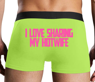 I Love To Share My Hotwife - Neon Yellow Boxer Brief