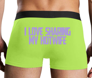 I Love To Share My Hotwife - Neon Yellow Boxer Brief