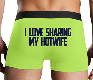 I Love To Share My Hotwife - Neon Yellow Boxer Brief