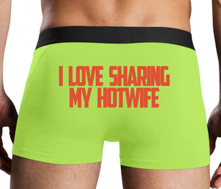 I Love To Share My Hotwife - Neon Yellow Boxer Brief