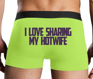 I Love To Share My Hotwife - Neon Yellow Boxer Brief