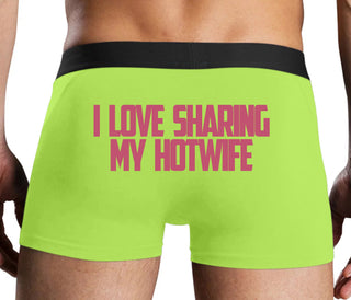I Love To Share My Hotwife - Neon Yellow Boxer Brief