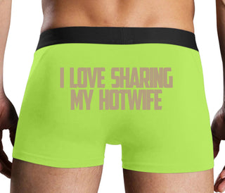 I Love To Share My Hotwife - Neon Yellow Boxer Brief