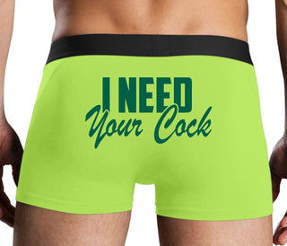I Need Your Cock - Neon Yellow Boxer Brief
