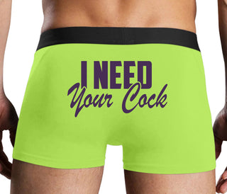I Need Your Cock - Neon Yellow Boxer Brief