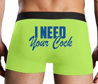 I Need Your Cock - Neon Yellow Boxer Brief