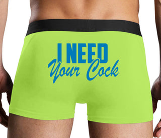 I Need Your Cock - Neon Yellow Boxer Brief