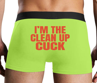 I'm The Clean Up Cuck - Neon Yellow Boxer Brief