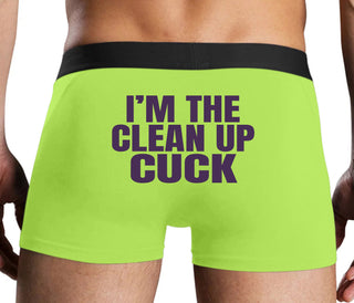 I'm The Clean Up Cuck - Neon Yellow Boxer Brief
