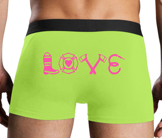 Love Fire Fighter - Neon Yellow Boxer Brief