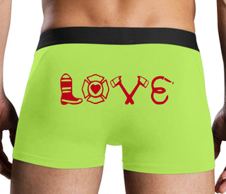 Love Fire Fighter - Neon Yellow Boxer Brief