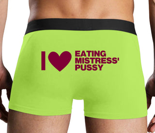 I Love Eating Mistress's Pussy - Neon Yellow Boxer Brief