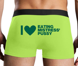 I Love Eating Mistress's Pussy - Neon Yellow Boxer Brief