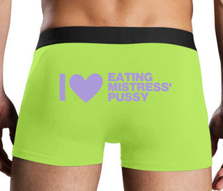 I Love Eating Mistress's Pussy - Neon Yellow Boxer Brief