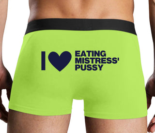 I Love Eating Mistress's Pussy - Neon Yellow Boxer Brief