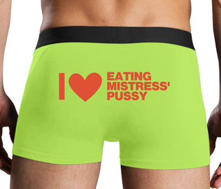 I Love Eating Mistress's Pussy - Neon Yellow Boxer Brief