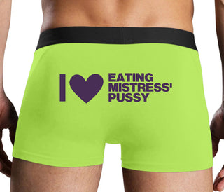 I Love Eating Mistress's Pussy - Neon Yellow Boxer Brief