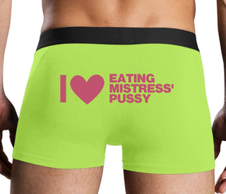 I Love Eating Mistress's Pussy - Neon Yellow Boxer Brief