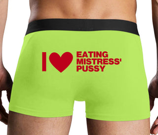 I Love Eating Mistress's Pussy - Neon Yellow Boxer Brief