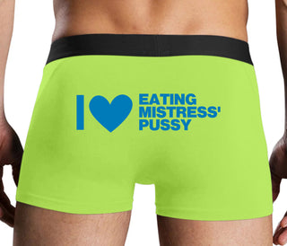 I Love Eating Mistress's Pussy - Neon Yellow Boxer Brief