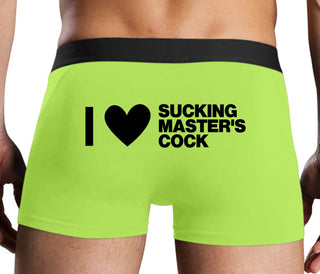 I Love Sucking Master's Cock - Neon Yellow Boxer Brief