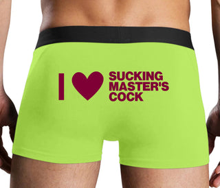 I Love Sucking Master's Cock - Neon Yellow Boxer Brief