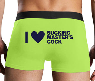 I Love Sucking Master's Cock - Neon Yellow Boxer Brief
