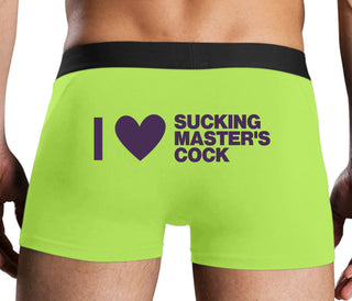 I Love Sucking Master's Cock - Neon Yellow Boxer Brief