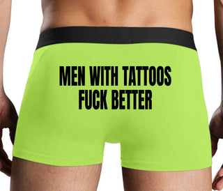 Men With Tattoos Fuck Better - Neon Yellow Boxer Brief