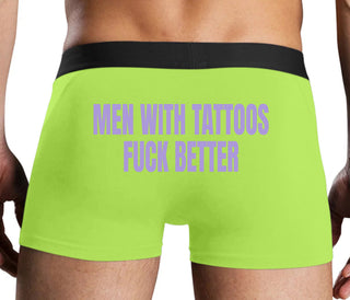 Men With Tattoos Fuck Better - Neon Yellow Boxer Brief