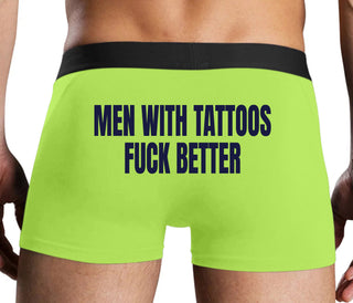 Men With Tattoos Fuck Better - Neon Yellow Boxer Brief