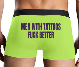 Men With Tattoos Fuck Better - Neon Yellow Boxer Brief