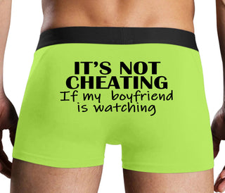 It’s Not Cheating If My Boyfriend Watches - Neon Yellow Boxer Brief