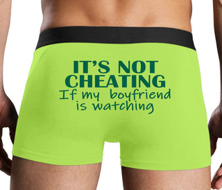 It’s Not Cheating If My Boyfriend Watches - Neon Yellow Boxer Brief