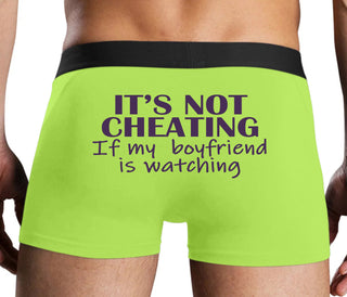 It’s Not Cheating If My Boyfriend Watches - Neon Yellow Boxer Brief