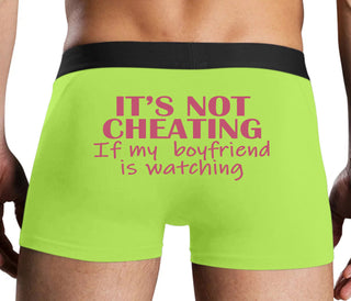 It’s Not Cheating If My Boyfriend Watches - Neon Yellow Boxer Brief