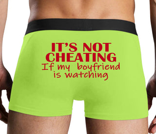 It’s Not Cheating If My Boyfriend Watches - Neon Yellow Boxer Brief