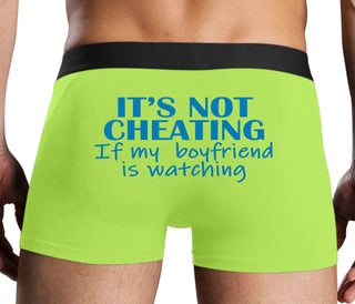 It’s Not Cheating If My Boyfriend Watches - Neon Yellow Boxer Brief