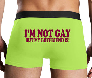 I'm Not Gay But My Boyfriend Is - Neon Yellow Boxer Brief