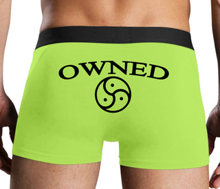 Owned With BDSM Symbol - Neon Yellow Boxer Brief
