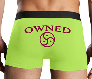 Owned With BDSM Symbol - Neon Yellow Boxer Brief