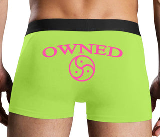Owned With BDSM Symbol - Neon Yellow Boxer Brief