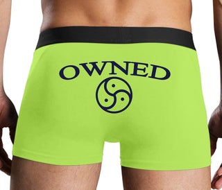 Owned With BDSM Symbol - Neon Yellow Boxer Brief